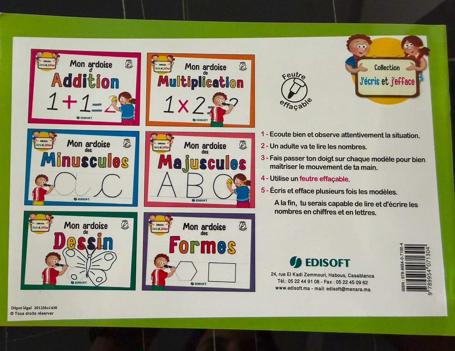 MON ARDOISE EFFAÇABLE DES CHIFFRES